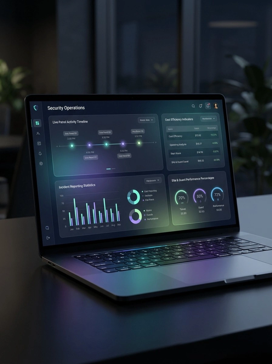 guard patrol system pricing dashboard with cost breakdown and security analytics